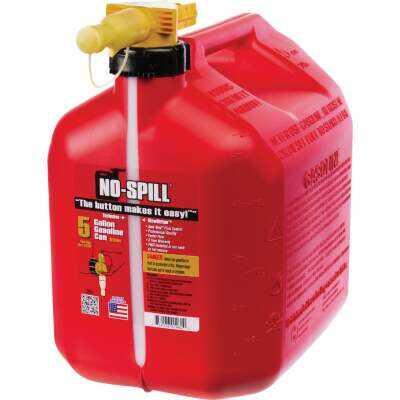 No-Spill ViewStripe 5 Gal. Plastic Gasoline Fuel Can, Red