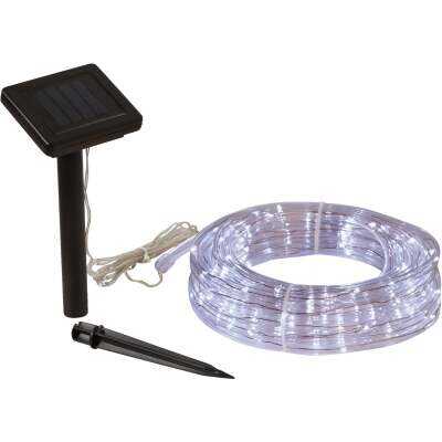 Outdoor Expressions 28 Ft. 100-Light LED Cool White Solar Rope Light