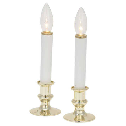 J Hofert 8.5 In. H. x 2.5 In. Dia. Gold Battery Operated Candle (2-Piece)