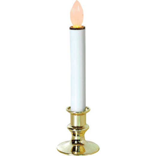 J Hofert 9 In. H. x 2.5 In. Dia. Gold LED Battery Operated Candle with Timer